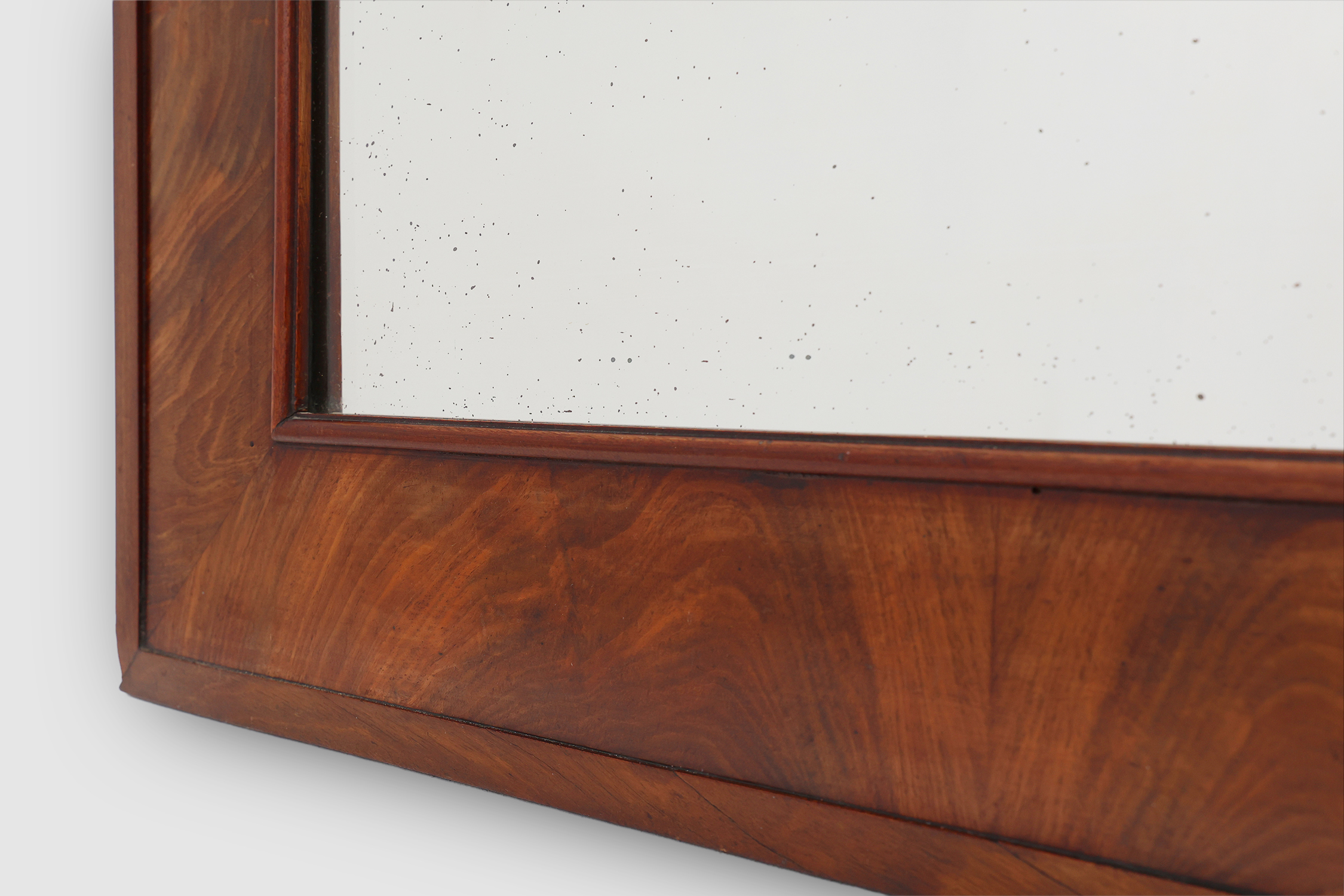 Antique rectangular walnut wall mirror, France ca. 1880thumbnail